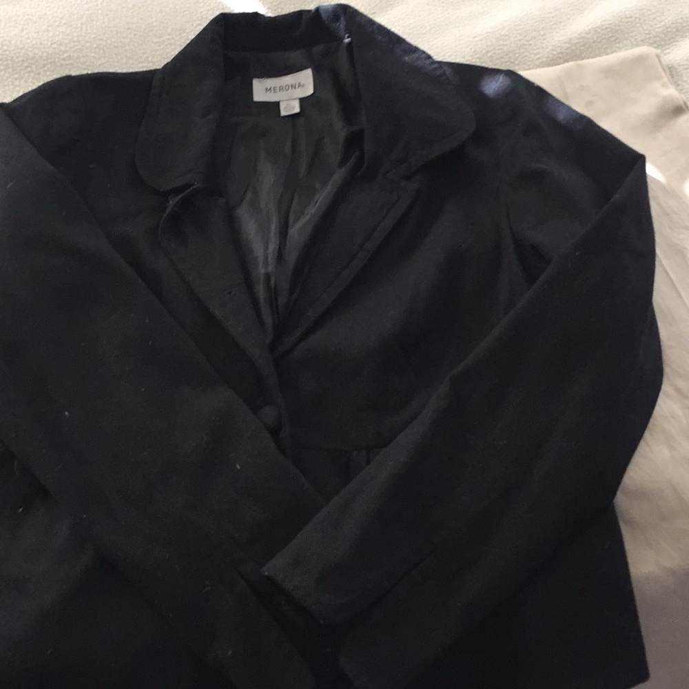 Black single button coat